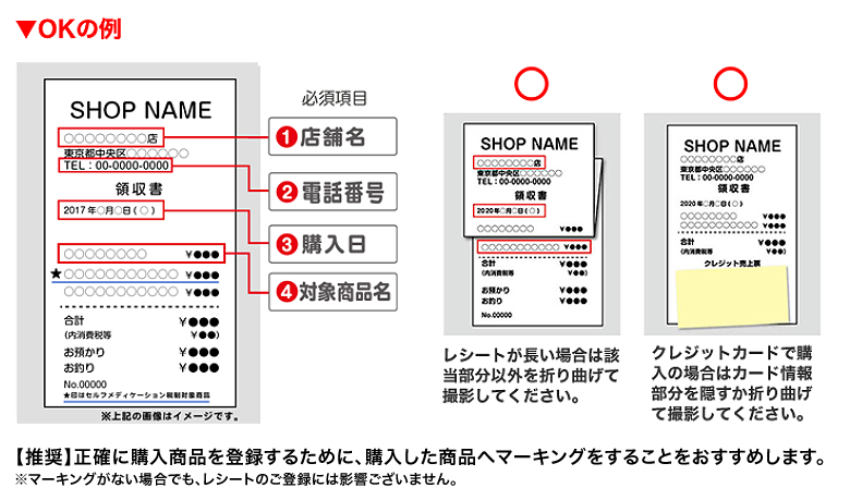 【推奨】正確に購入商品を登録するために、購入した商品へマーキングをすることをおすすめします