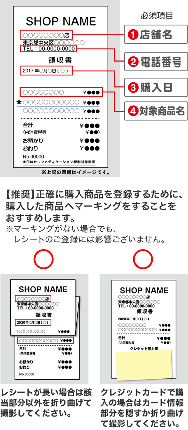 【推奨】正確に購入商品を登録するために、購入した商品へマーキングをすることをおすすめします